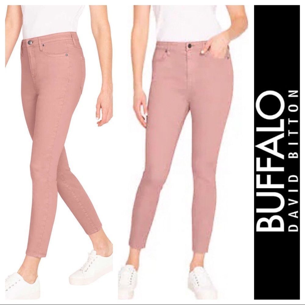 BUFFALO D B Women’s High Rise Soft Stretch Ankle Skinny Jeans, Havana in Pink: S